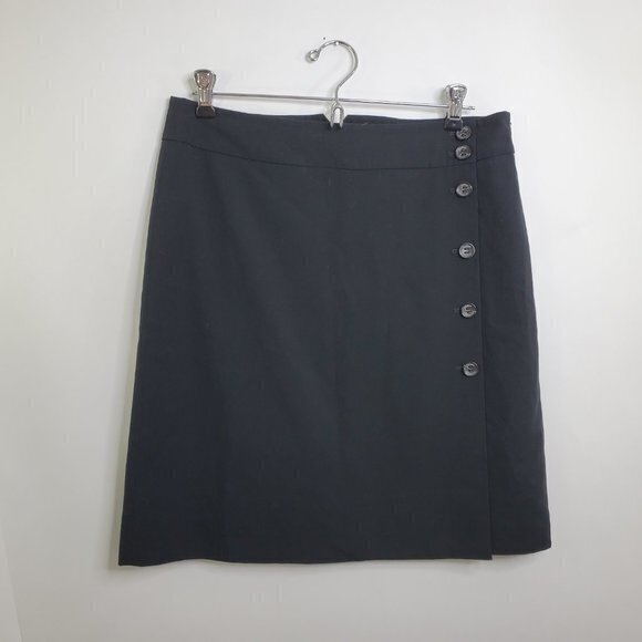 Esprit Skirt L 14‎ Pencil Navy Blue Button Short A- - Picture 2 of 9